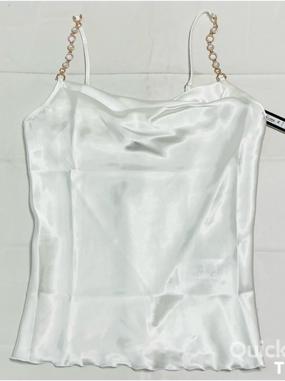 NWT Nicole Miller Satin Slip Top in Ivory - Picture 6 of 13